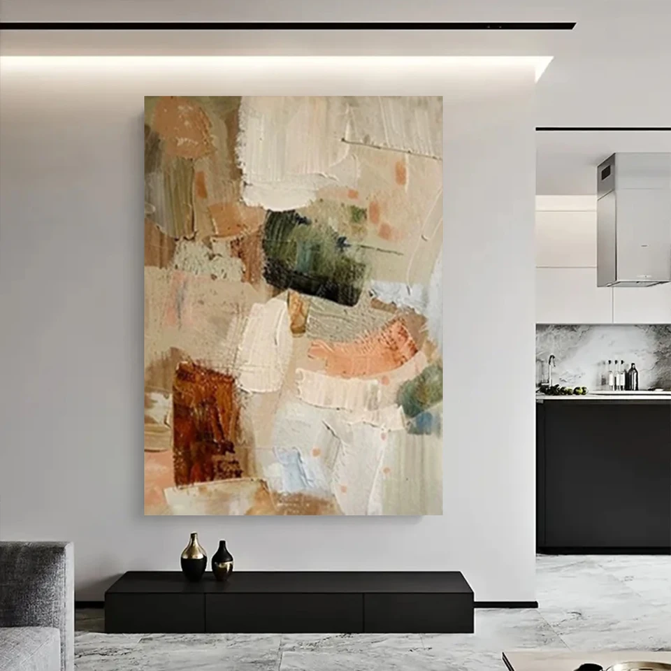Hand Painted Wall Art Home Decor Pictures Yellow Brown Texture Oil Painting On Canvas For Living Room Decor Porch Cuadros Mural - Image 4