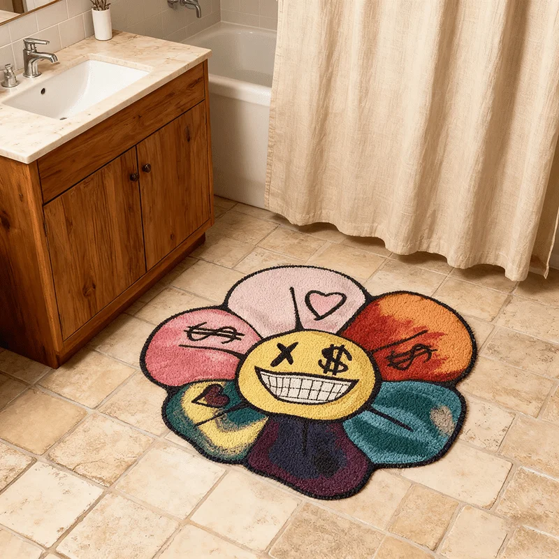 Color Dopamine Creative Bedroom Carpet Living Room Bedroom Comfort Foot Mat Bathroom Absorb water Mat Home Decor - Image 2