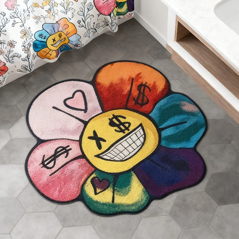 Color Dopamine Creative Bedroom Carpet Living Room Bedroom Comfort Foot Mat Bathroom Absorb water Mat Home Decor - Image 3