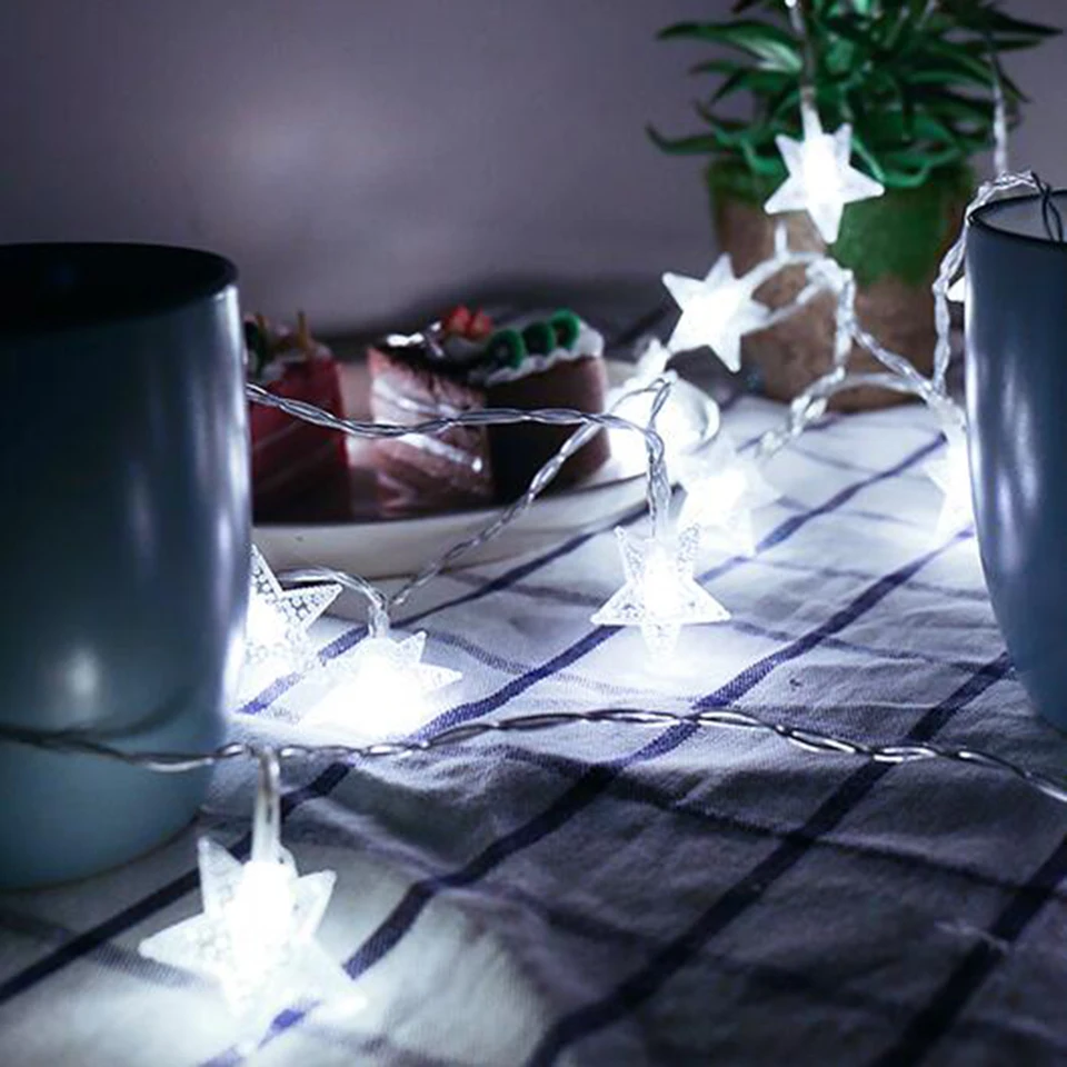 LED String Lights Outdoor Star Chain Lights Garland Lights Bulb Fairy Lights Party Home Wedding Garden Christmas Decor - Image 4