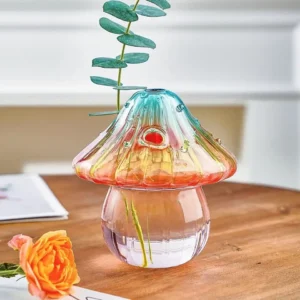 Simple Hydroponic Flower Bottle Mushroom Glass Glass Vase Transparent Aromatherapy Bottle Flower