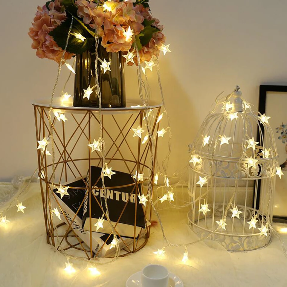LED String Lights Outdoor Star Chain Lights Garland Lights Bulb Fairy Lights Party Home Wedding Garden Christmas Decor - Image 5