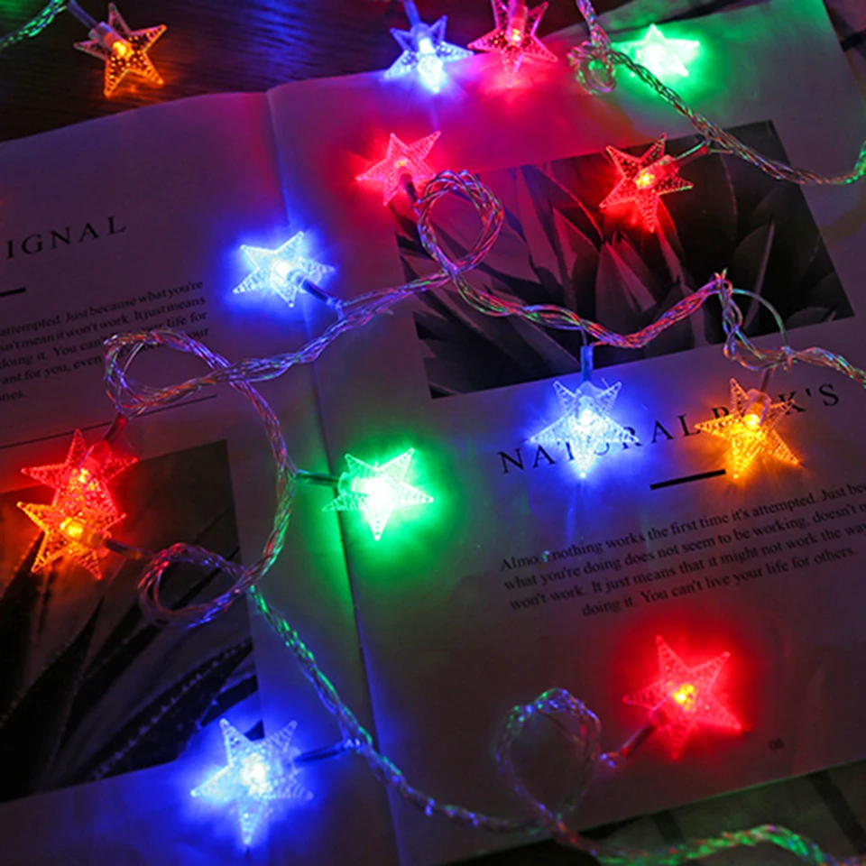 LED String Lights Outdoor Star Chain Lights Garland Lights Bulb Fairy Lights Party Home Wedding Garden Christmas Decor - Image 3