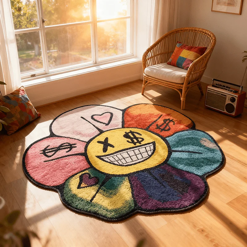Color Dopamine Creative Bedroom Carpet Living Room Bedroom Comfort Foot Mat Bathroom Absorb water Mat Home Decor - Image 4