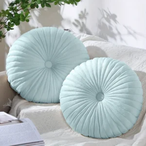 Round Throw Pillow Plush Cushion for Sofa Bed Extra Soft Back Support Home Decor