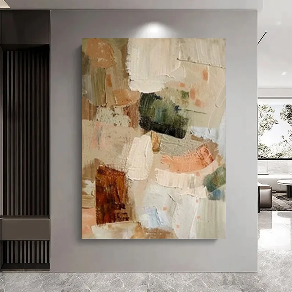 Hand Painted Wall Art Home Decor Pictures Yellow Brown Texture Oil Painting On Canvas For Living Room Decor Porch Cuadros Mural - Image 5