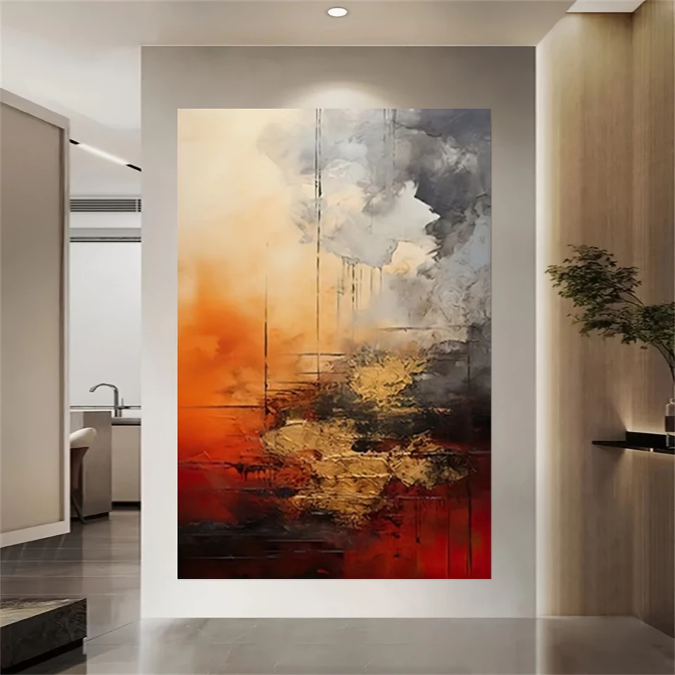 100% hand drawn abstract oil painting on canvas Modern Home Golden Line Wall Art Picture Large mural for living room decor paint - Image 6