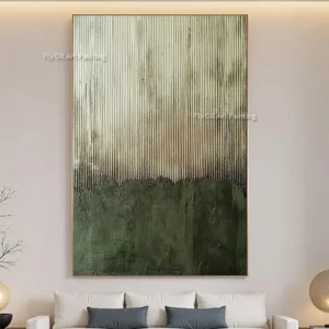 Canvas Thick Texture Grass Green Beige Abstract Wall Art Handmade Large Original Fashion Artwork New Oil Painting For Home Decor