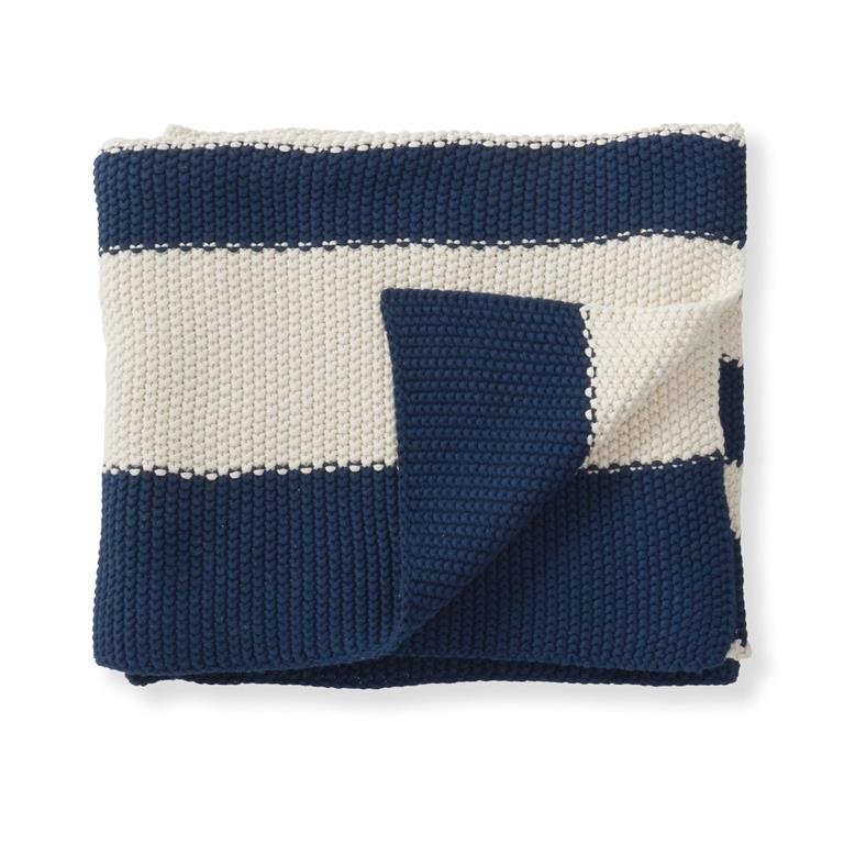 60 Inch Cotton Knit Light Striped Throw - Image 2