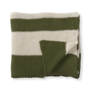 60 Inch Cotton Knit Light Striped Throw