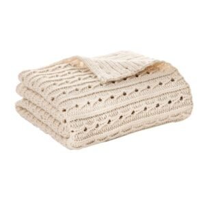 Cream knit throw