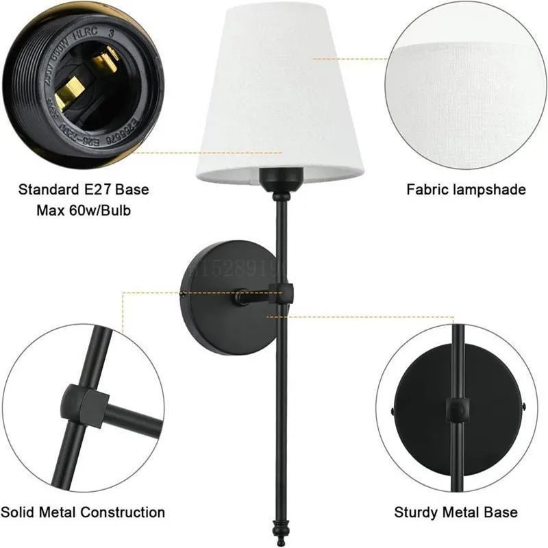 American Retro Industrial Style Bedroom Hotel Bathroom Restroom Restaurant Wall Sconce - Image 6